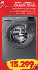 HOOVER H3W 2102DRRE/1-17 10 KG ÇAMAŞIR MAKİNESİ